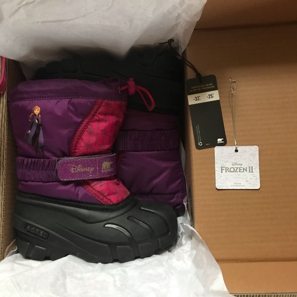 SOREL X DISNEY FLURRY Frozen Anna Limited Edition Winter Snow Boots Girl Size 11